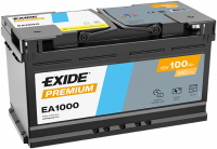EXIDE Premium EA1000 / 12V, 100Ah, 900A / 353x175x190 - +