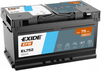 EXIDE Start-Stop Efb EL752 / 12V, 75Ah, 730A / 315x175x175 - +