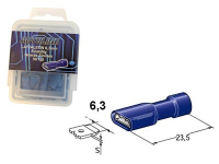 Autoline LAATTALIITIN 6.3mm NAARAS, sininen ERISTETTY 50kpl