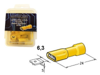 Autoline LAATTALIITIN 6.3mm NAARAS, keltainen ERISTETTY 25kpl