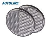 AUTOLINE Heijastinpari PYÖREÄ VALKOINEN 70mm LIIMALLA