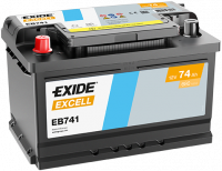 EXIDE Classic EB741 / 12V, 74Ah, 680A / 278x175x190 + -