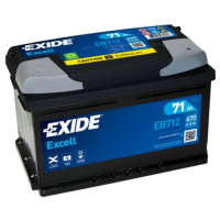 EXIDE Excell EB712 / 12V, 71Ah, 670A / 278x175x175 - +