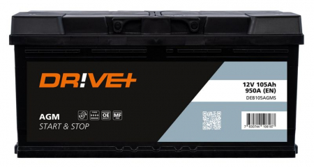 DRIVE+ AKKU 100AH AGM / 394×175×190