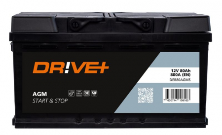 DRIVE+ AKKU 12V, 80AH, 800A, AGM / 315×175×190