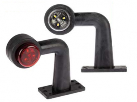 AUTOLINE LED-Äärivalopari PUNA/VALKOINEN L-KUMIVARSI 12-24V