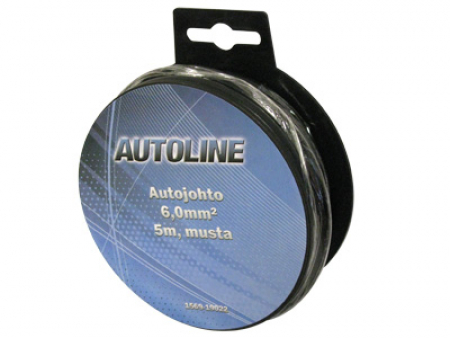 Autoline Autojohto Musta 6,0mm2 5m