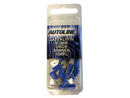 Autoline Laattaliitin Sininen 6,3mm UROS 10kpl