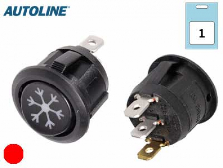 Autoline Keinukatkaisin / Pyöreä / 0-1 / 12/24V / ILMASTOINTI