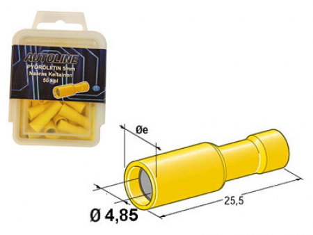 Autoline PYÖRÖLIITIN 5mm NAARAS keltainen 50kpl