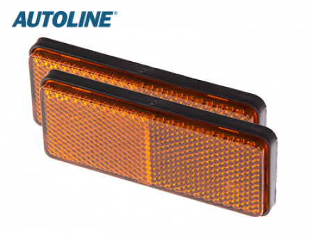 AUTOLINE Heijastinpari KELTAINEN 96x38mm LIIMALLA