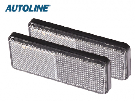 AUTOLINE Heijastinpari VALKOINEN 96x38mm LIIMALLA