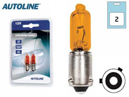 Polttimopari AUTOLINE 12V 21W BAY9S ORANSSI