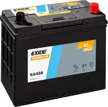 EXIDE Premium EA456 / 12V, 45Ah, 390A / 237x136x227 - +