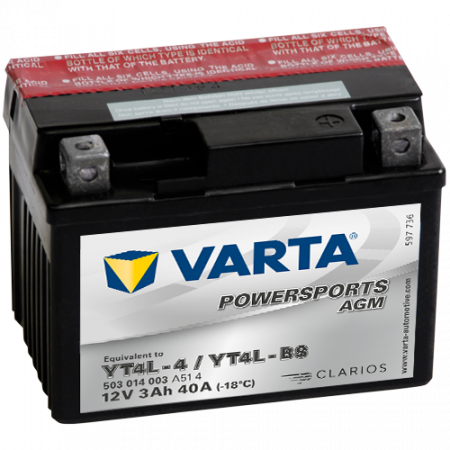 VARTA Mp-akku YT4L-BS 12V, 4Ah / 114x71x86