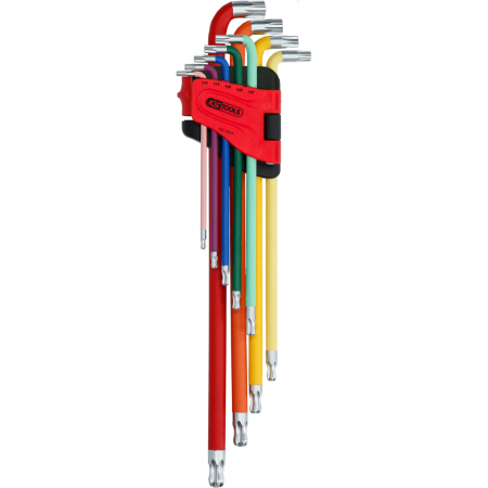KSTOOLS Kuulapää-Torx-kulmatappiavain-sarja, extra itkä, 9-osainen